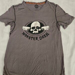 Men's Size Small Monster Dash Graphic V-Neck Short Sleeve Tee